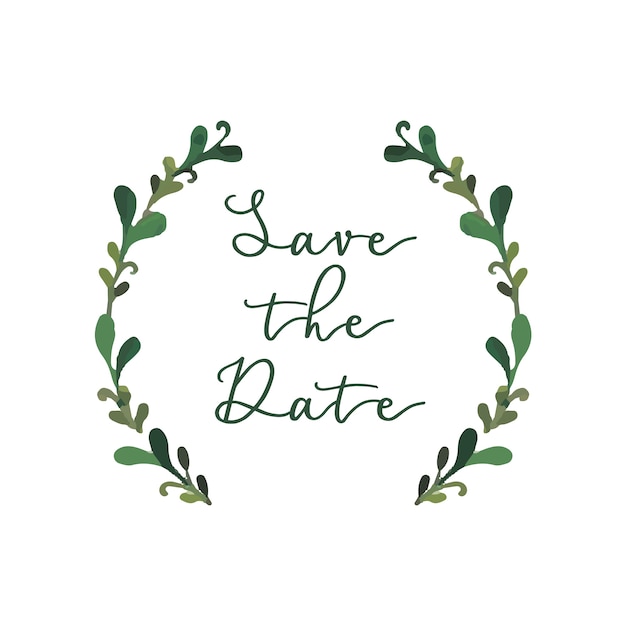 Save the date floral watercolor wreath