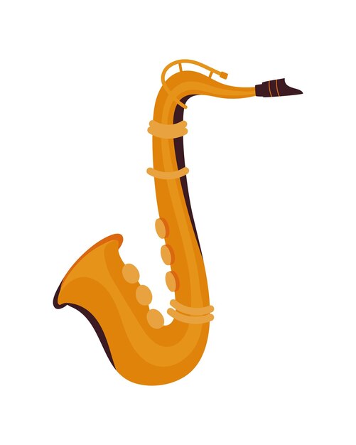 Vetor saxofone ícone de instrumento musical isolado