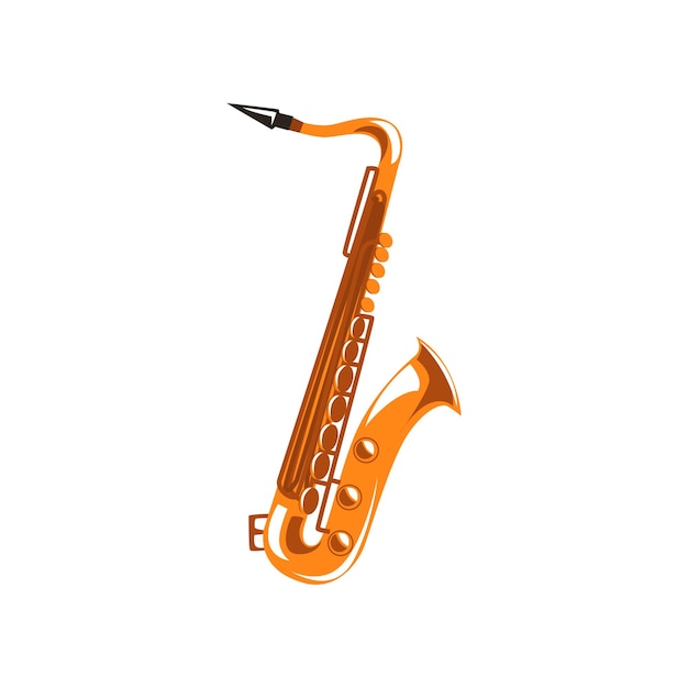 Saxofone, música instrumento de sopro vector ilustração isolado em um fundo branco.