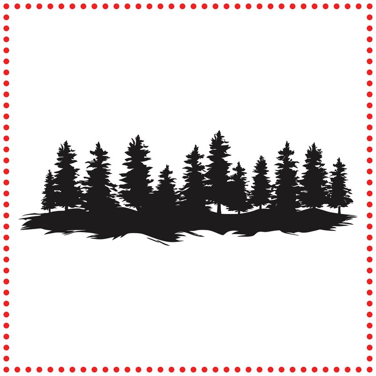 Vetor scenic forest silhouette vector ótimo para desenhos com temas de natureza e aventura