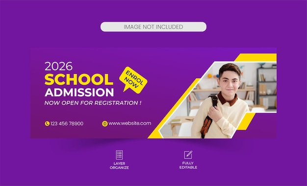 School admission Facebook cover design and social media banner design
