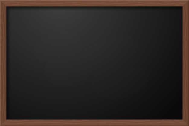 Vetor school chalkboard empty template with wooden frame wooden blackboard or classboard vector background