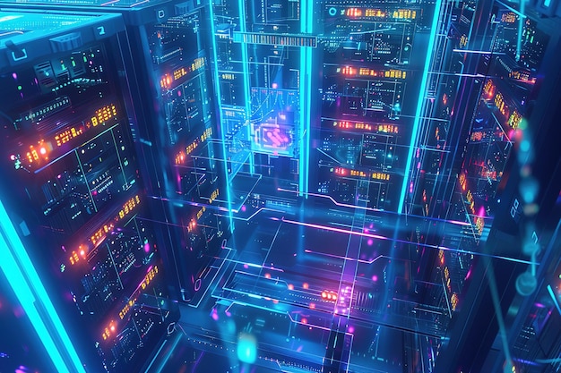 Sci Fi Wall com número digital de código de dados e elemento HUD futurista