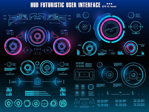 Scifi futurista painel hud exibir alvo de tela de tecnologia de realidade virtual