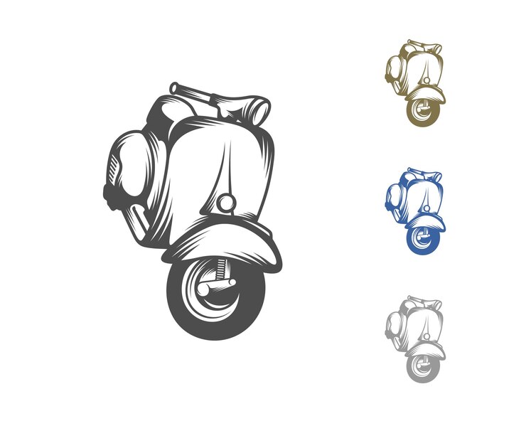 Vetor scooter italiano do ícone da itália em estilo preto isolado em fundo branco símbolo do país itália ilustração vetorial de estoque