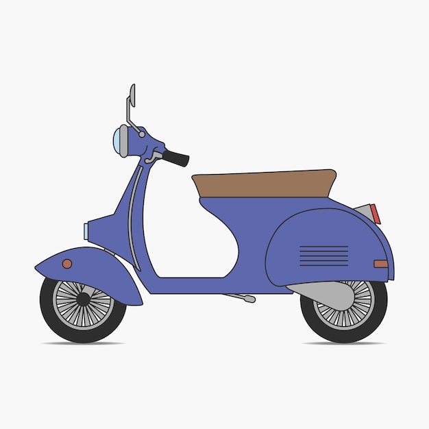 Scooter vintage. moped. pequena motocicleta retrô. transporte em duas rodas. ilustração vetorial.