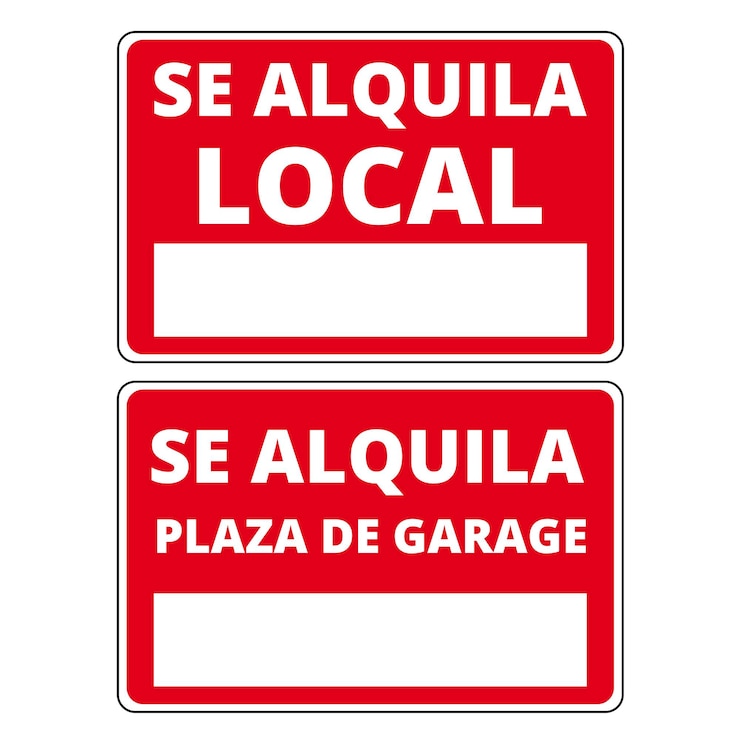 Vetor se alquila local e se alquila plaza de garagem sinais em fundo branco