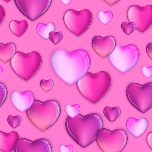 Seamless hearts pattern background, feliz dia dos namorados design, ilustração do vetor de amor