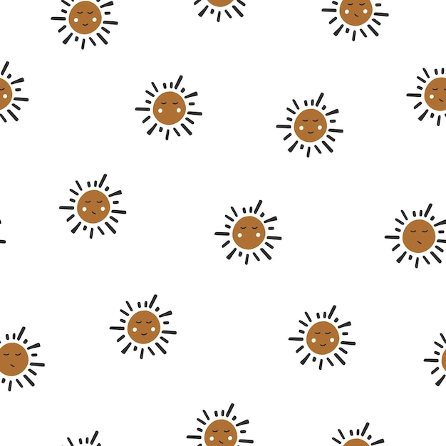 Seamless pattern.sun fundo branco. ilustração vetorial