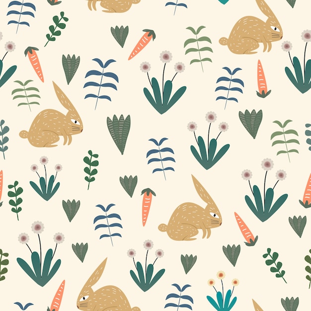 Seamless pattern vector with bunny desenho infantil
