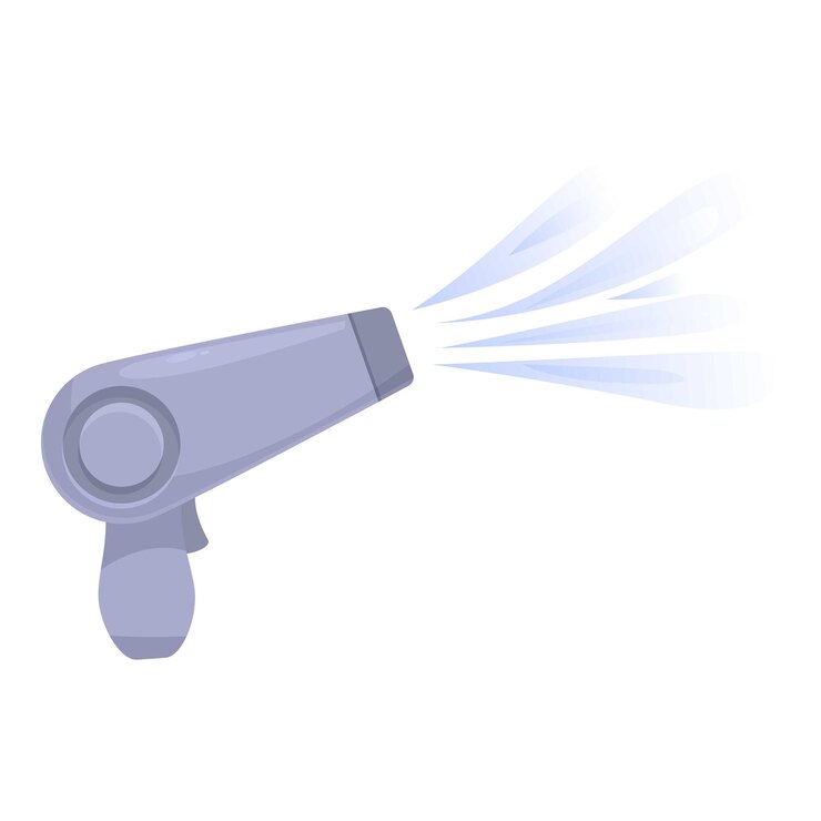 Vetor secador de cabelo com sopro de ar quente para cabeleireiro