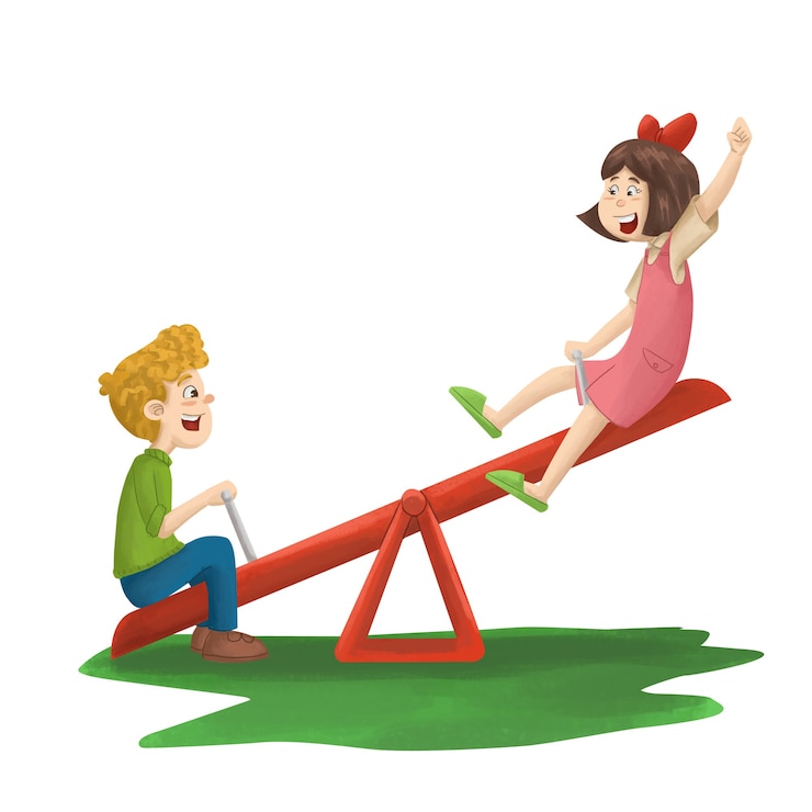 Vetor see saw playground