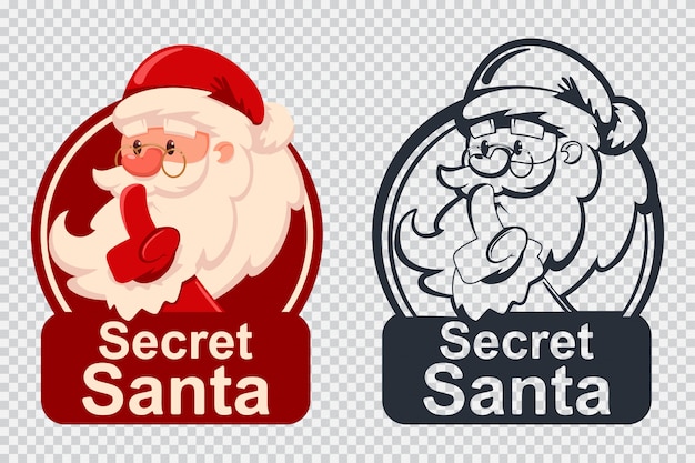 Segredo santa vector cartoon engraçado natal