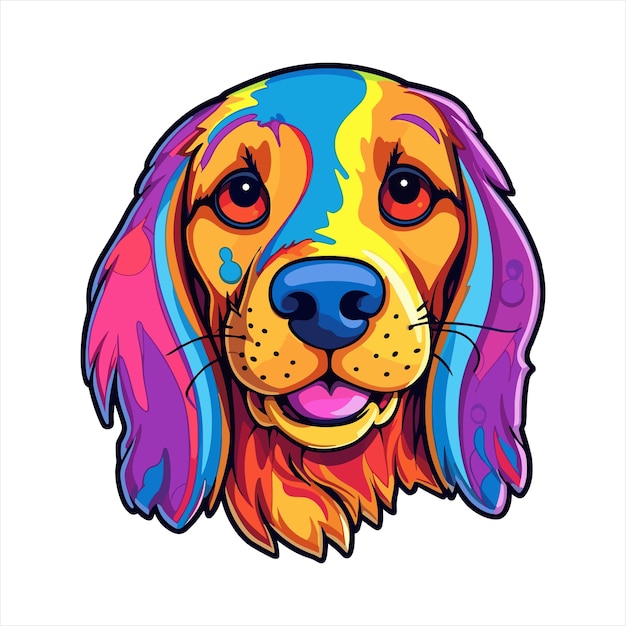 Segugio italiano raça de cão desenho animado colorido kawaii personagem animal de estimação adesivo isolado