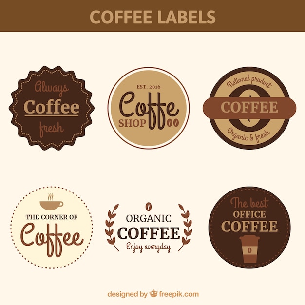 Seis emblemas para café