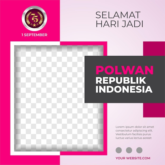 Vetor selamat hari jadi polwan ou happy police woman day celebration twibbon ou banner de mídia social