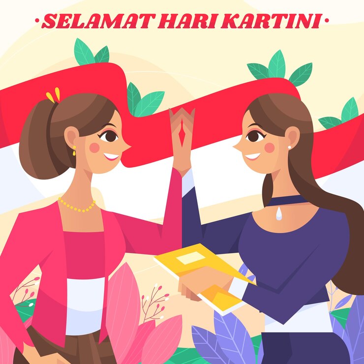 Vetor selamat hari kartini (em inglês)