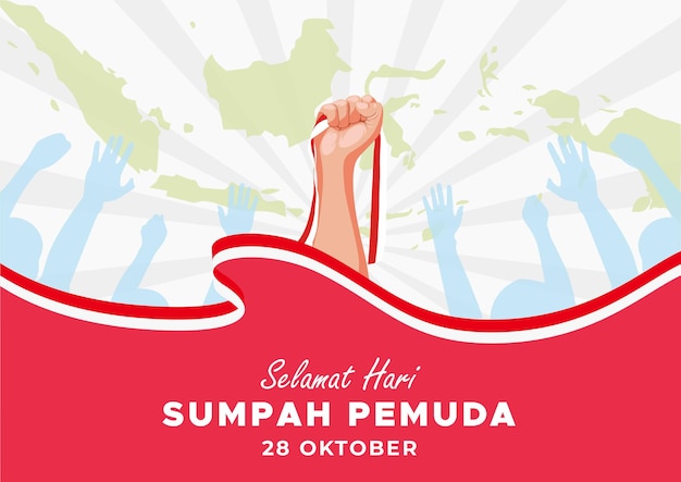 Selamat Hari Sumpah pemuda 28 de outubro Celebração de fundo Congresso da Juventude da Indonésia