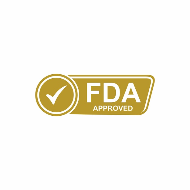 Selo aprovado pela fda food and drug administration, ícone, símbolo, etiqueta, crachá, logotipo, selo