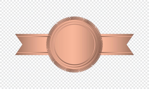 Vetor selo de bronze com fitas horizontais selo de luxo selo de bronze em branco ilustração vetorial