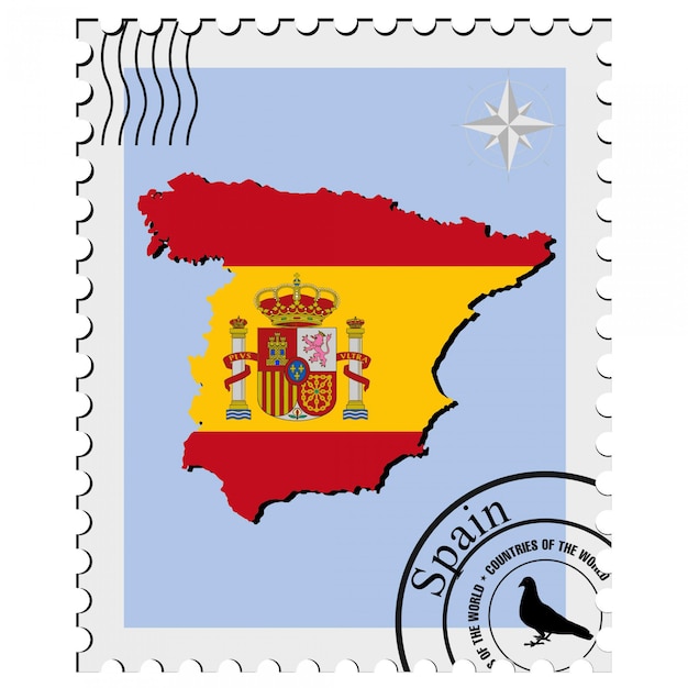 Selo de vetor com os mapas de imagem da espanha