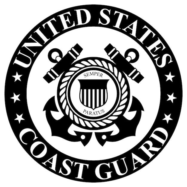 Vetor selo negro da guarda costeira dos estados unidos