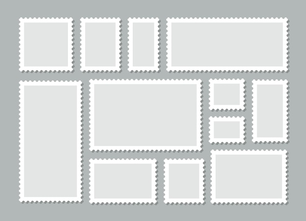 Vetor selos postais modelos retangulares postais ilustração em vetor