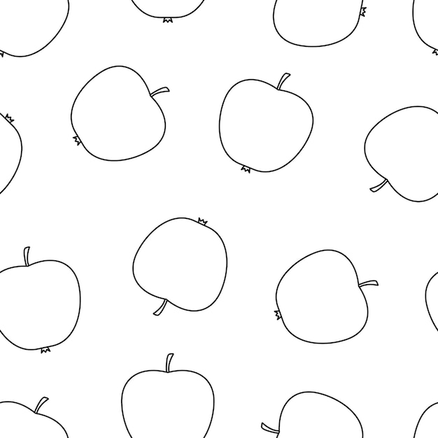Sem costura padrão de ilustração vetorial de maçãs em um fundo branco