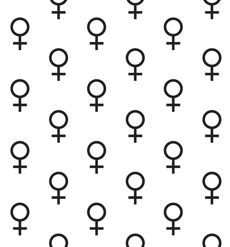 Vetor sem costura padrão de símbolos de mulher