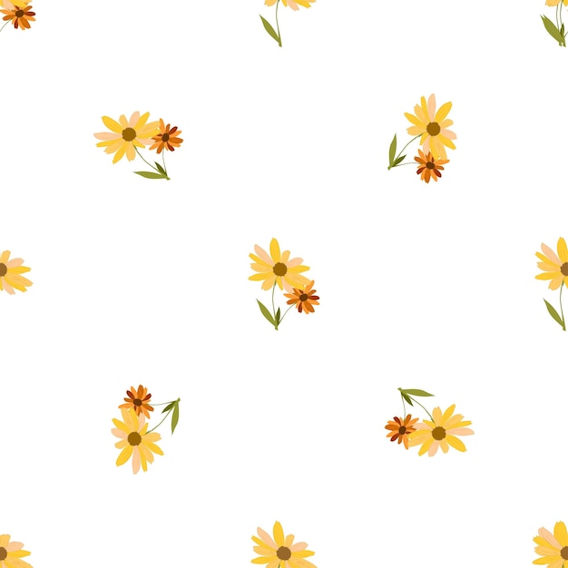 Sem costura padrão floral decorativo. Fundo gráfico em estilo minimalista.