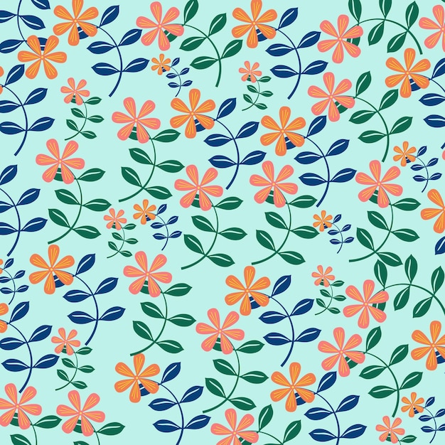 Sem costura padrão floral ditsy com flores fofas no fundo. ilustração vetorial.