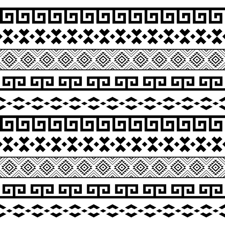 Vetor sem costura padrão geométrico tribal étnico