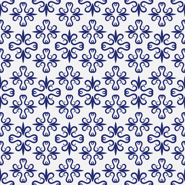 Sem costura padrão ornamental floral azul