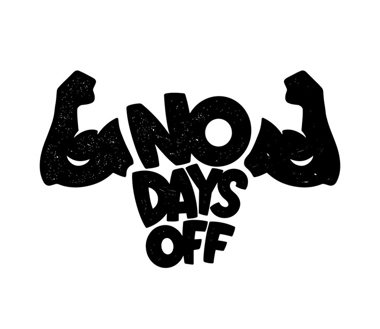 Vetor sem dias de folga. letras