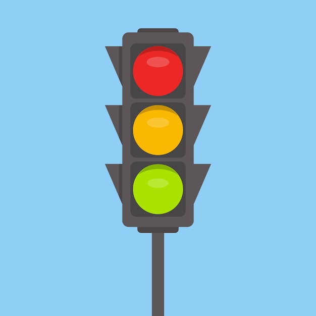 Vetor semáforo. luzes verdes, amarelas e vermelhas