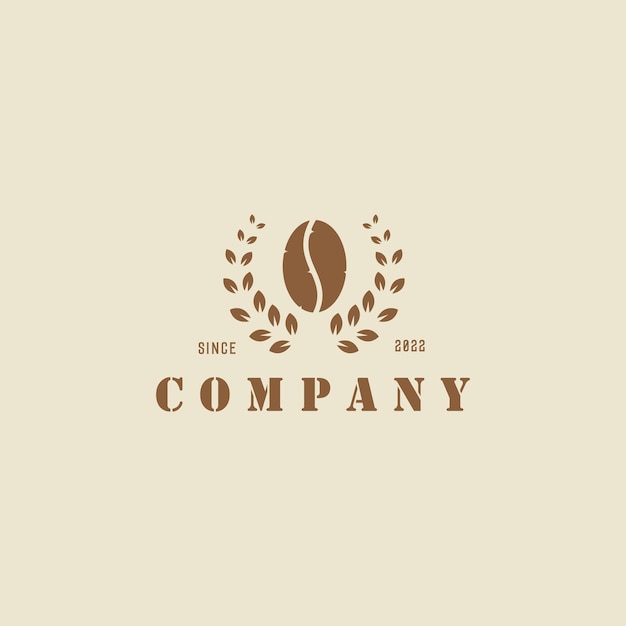 Sementes de café logotipo vintage design vetorial ilustração ícone de símbolos