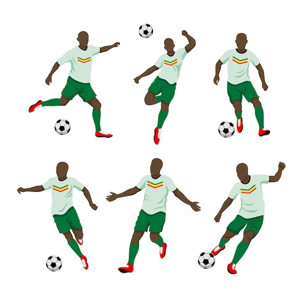 Vetor senegal jogador de futebol homem ilustração copa do mundo 2022