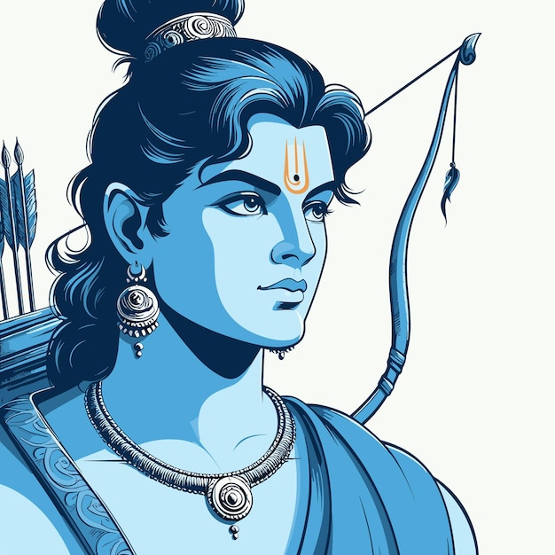 Vetor senhor rama vetor ilustração deus ram navami especial gerado ai