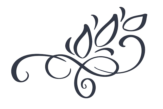 Vetor separador de floreio de borda desenhada à mão elementos de designer de caligrafia vector casamento vintage