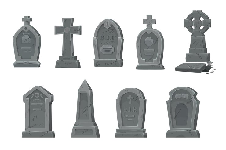 Vetor sepulturas do cemitério lápides lápides do cemitério