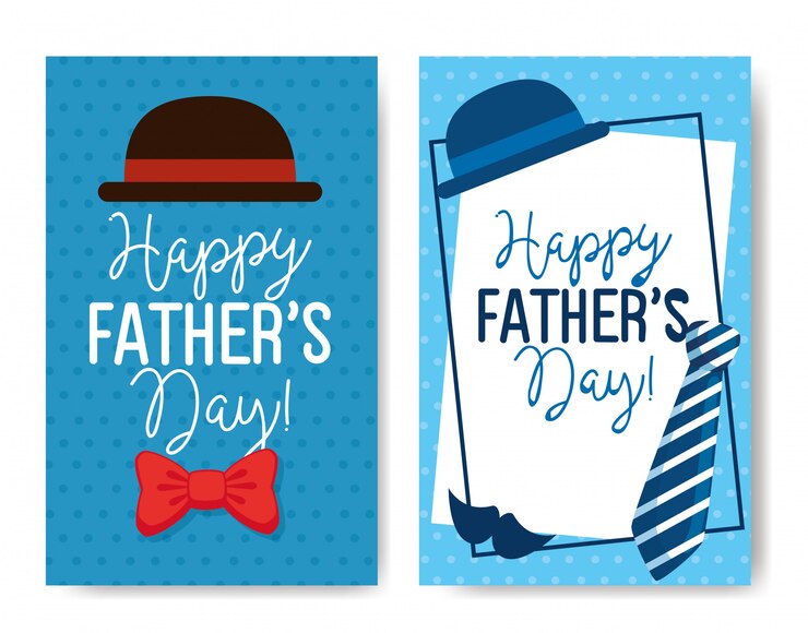 Vetor ser cartões de feliz dia dos pais com decoração