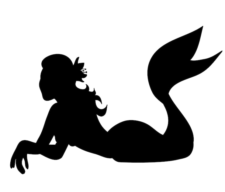 Vetor sereia silhueta
