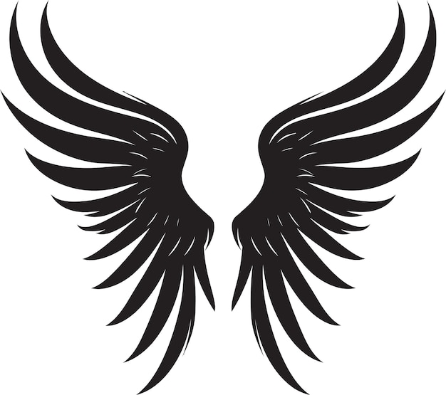 Serene seraph iconic angel emblem angelic aura wings logo vector