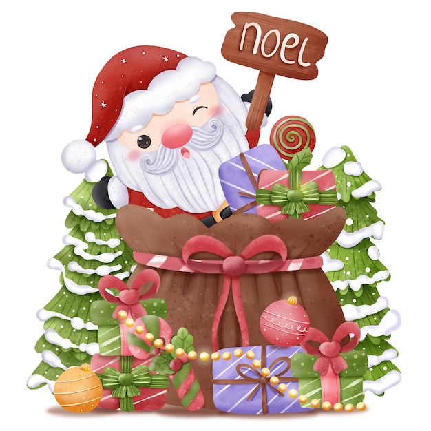 Série de natal ilustração de papai noel fofo