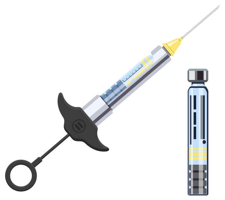 Vetor seringa dentária e ícone do frasco para carpula