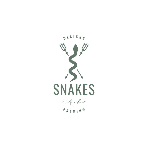 Serpente com design de logotipo tridente