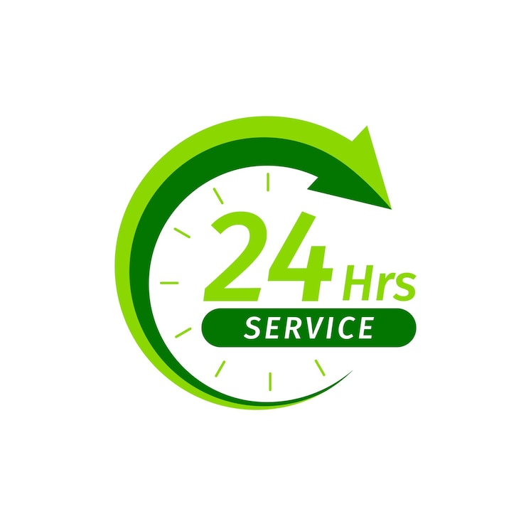Vetor serviço de 24 horas serviço de design de 24 horas