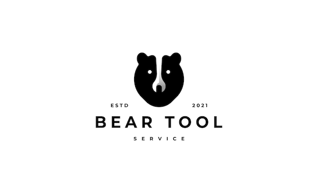Serviço de ferramenta de urso ilustração de design de símbolo de logotipo
