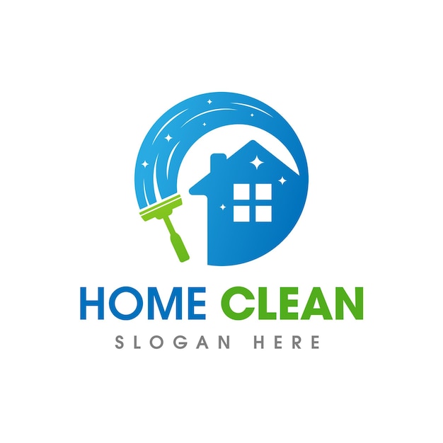 Vetor serviço de limpeza de casa logotipo de negócio símbolo icon design template