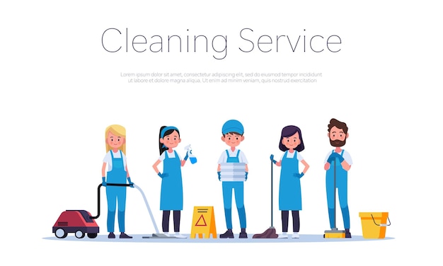 Vetor serviço de limpeza ou ilustração da empresa